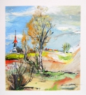 Krajina s kostolom