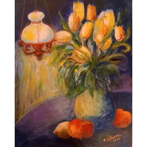 Velesová-Zátišie s tulipánmi